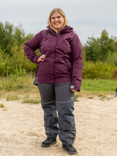 Hovedbilde Skalldress Aubergine/Grå Dame Kort - 2 deler - Pakketilbud