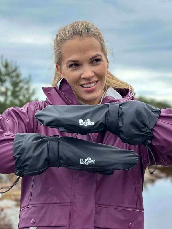 Hoppin Lange Regnvotter Svart 