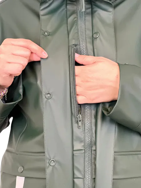 Hovedbilde Storm Fóret PU Regnjakke Mørk Grønn Herre 