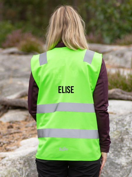 Hovedbilde Hoppin Refleksvest Grønn Voksen - Navnetrykk