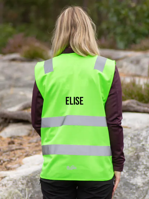 Hovedbilde Refleksvest Glidelås m/trykk - Voksen grønn