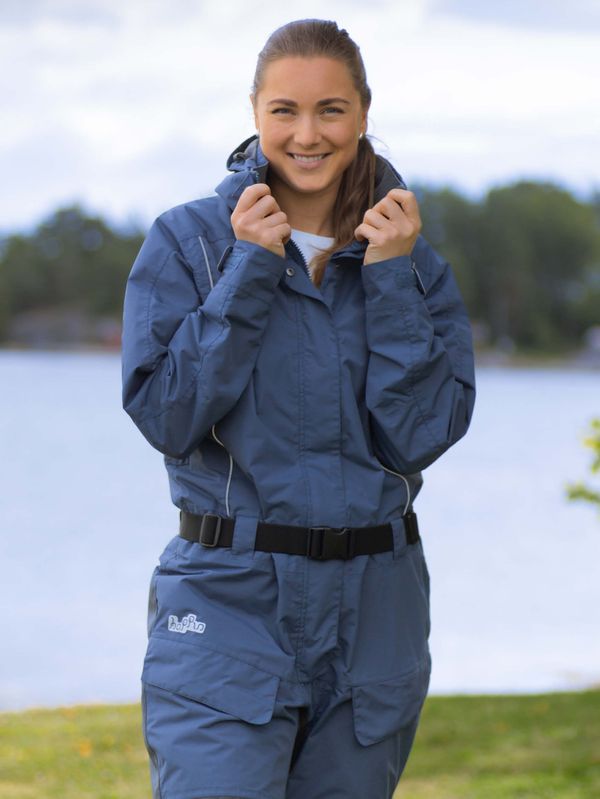 Linne Allværsdress Skyggeblå/grå - Kjeledress til Dame