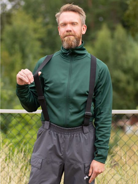 Hovedbilde Byge Overtrekksbukse med seler Grå Herre