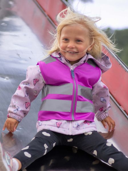 Hovedbilde Hoppin Refleksvest Lilla Neon - Barn - på lager aug 25