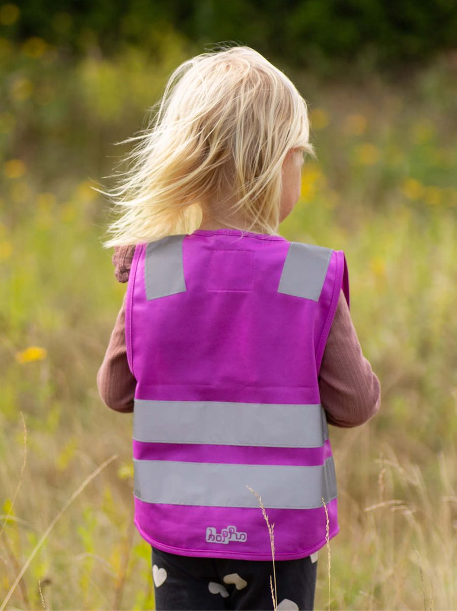 Hoppin Refleksvest Lilla Neon - Barn - på lager aug 25