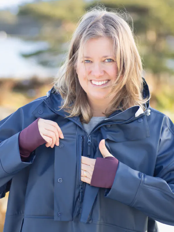 Robust PU Regnponcho Marine Dame