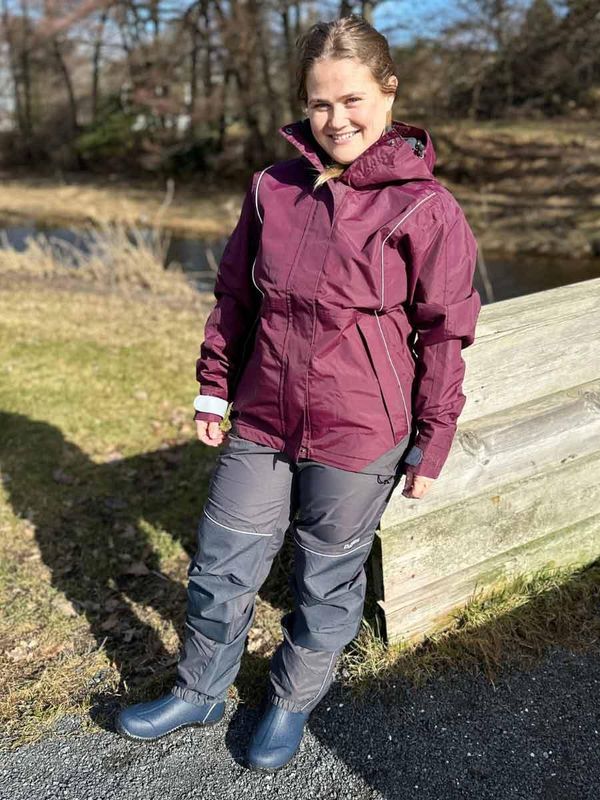 Skalldress Aubergine/Grå Dame Kort - 2 deler