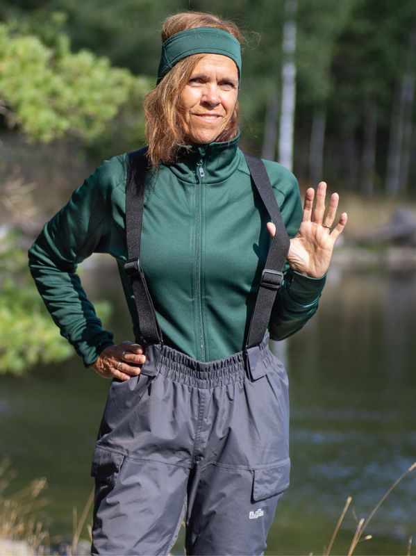 Byge Overtrekksbukse med seler Grå Dame