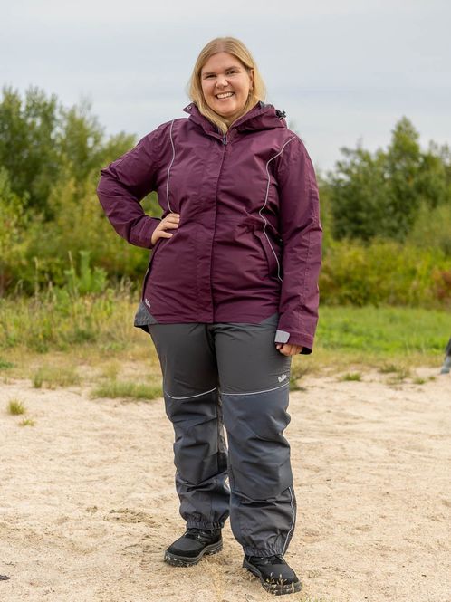 Hovedbilde Skalldress Aubergine/Grå Dame Kort - 2 deler - Pakketilbud