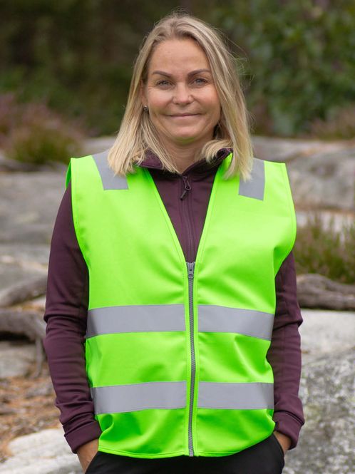 Hovedbilde Refleksvest Glidelås - Voksen grønn